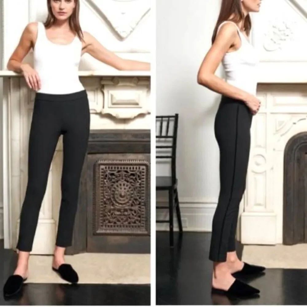La Ligne Nouvelle Vague Black Pants Side Stripe Cropped Pants Womens Size XS